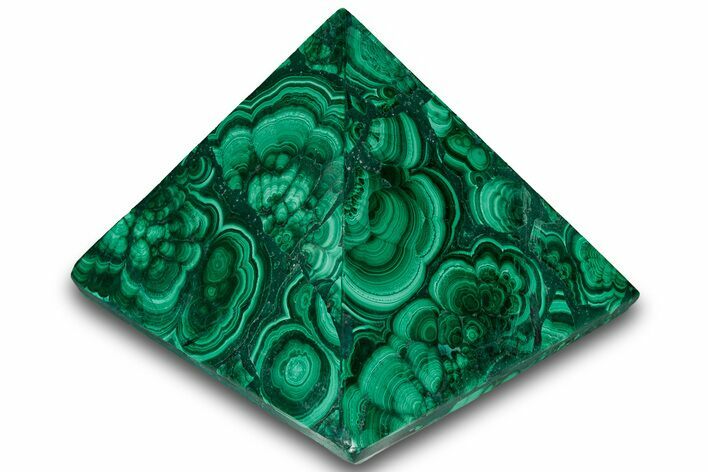 Polished Malachite Pyramid - DR Congo #321170